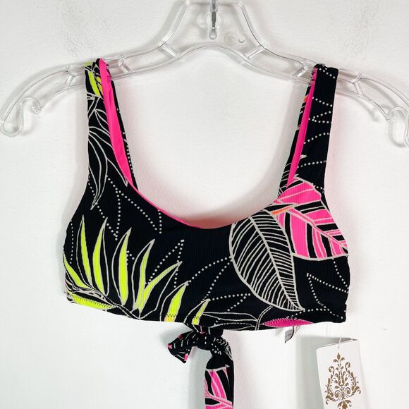 Becca NWT Miami Bralette Bikini Top Black Size S - Picture 3 of 7